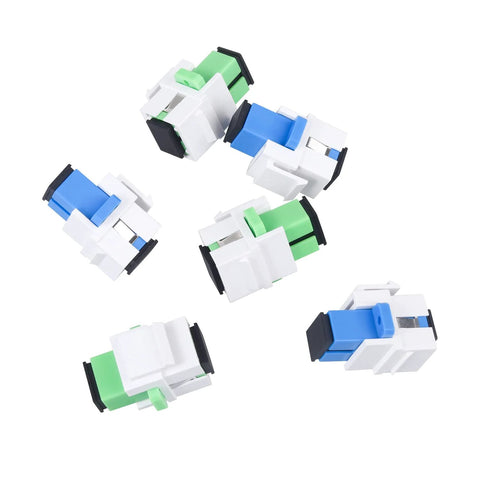 Ten Pack Fiber Optic SC To SC APC Simplex Couplers For Singlemode Cables, Zirconia Ceramic Ferrule, Ultra Low Insertion Loss