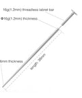 Two Pack Titanium Implant Grade Insertion Tapers For Threadless Labret Bar 1.0mm 1.2mm 18G 16G Set, 38mm Length, Pin End