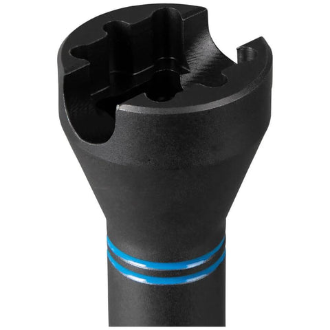 Close-up of 5-In-1 Impact Socket Kit Heavy-Duty With 3/4 Inch 1 Inch And 1-1/8 Inch Square Sockets, black finish, blue bands