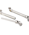 Two Pack Stainless Steel M4 RC Drive Shaft For 1/10 Scale Crawlers, Universal Round Brass Ball Joint With Six Tooth Spline, 113mm Length