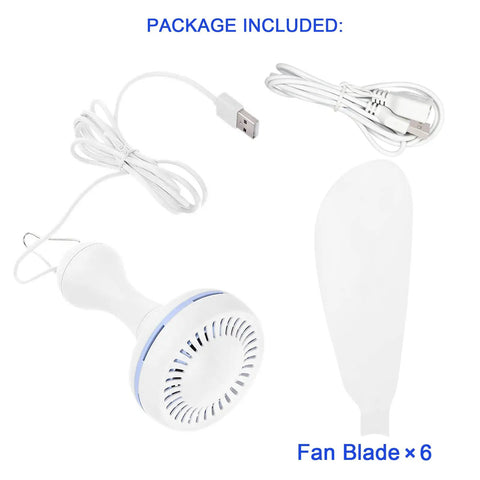Silent USB Powered Ceiling Canopy Fan With 1m Extension Cord Chill Compact 6 Blade Quiet Hanging Fan components