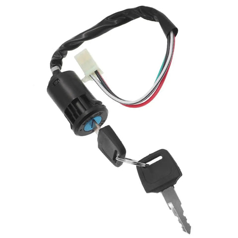 Complete Ignition Coil Kit With Wiring Harness CDI Stator For Motorcycle ATV Quad Pit Bike Buggy Go Kart 50cc 70cc 90cc 110cc 125cc Ignition Switch Replacement Upgrade Plug And Play showing ignition switch with key