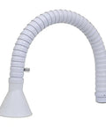 Pro Grade Welding Fume Extraction Arm Paired With 75Mm Flexible Exhaust Hose And White Round Hood For Soldering Smoke Straight Clear Out, flexible white hose with conical hood.