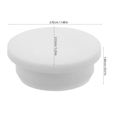 5pcs Bathtub Drain Stopper Cover for 30-31mm Round Holes, White, silicone plug, 3.76cm diameter, smooth surface design.