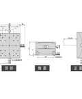 Technical drawing of Rock Solid Precision Rotary Tilt Table Featuring Hella Fine Aluminum Alloy Construction for CNC routing.
