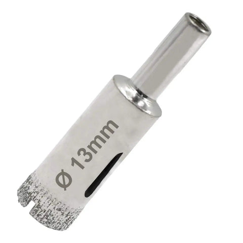 13mm bit from Diamond Drill Bit Set For Glass Marble Ceramic And Granite, 5 Piece Kit Ranging From 5/32 Inch To 1/2 Inch
