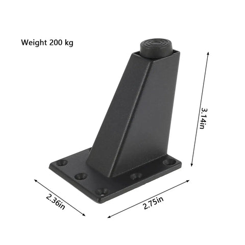 Adjustable Metal Furniture Legs Set Of 4 For Sofa Bed TV Cabinet Black Finish With Anti Wobble Silent Operation Wear Resistant