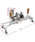 Fast Flip Precision Belt Grinder Jig With Quick Adjust Angle Guide showing CNC cut base, smooth slide rail, and multiposition slots.