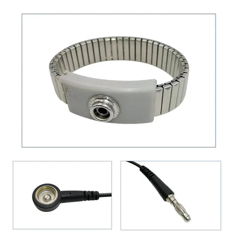 Adjustable Length ESD Wrist Strap With Retractable Coil Lead For Electronics Repair Anti Static Grounding Band