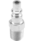 A Style 1/4 Inch MNPT Air Plug Silver 10 Count Pack For Quick Connect Systems Milton Compatible With A Style Couplers And Many Industrial Fittings Easy Fit With 1/4 Basic Flow Size. Silver 1/4 inch MNPT air plug with hex base for quick-connect systems.
