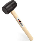 8 Oz Rubber Mallet With Wood Handle For Carpentry And Upholstery, Diy Friendly, Handy Black Hammer With Shock Absorbing Head