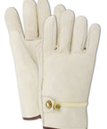 RoadMaster Unlined Grain Leather Drivers Gloves With Gunn Cut Straight Thumb Tan Medium Cow Grain Leather Ball And Tape Closure Durable Work Gloves For Construction And Material Handling