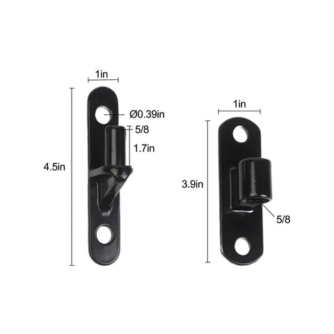 Heavy Duty Gate Hinges 304 Stainless Steel Wall Mount Rustproof For Farm Fences And Garage Doors Black Finish Five Eighths Pin