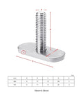 Stainless Steel Kayak Rail Screws And Nuts M5 M6 Pack Of 8 Durable T Slot Bolts for fishing accessories with size chart