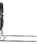 Side view of Bed Rails With Storage Bag And Assist Handle Grab For Seniors And Pregnant Folks, showing sturdy carbon steel frame.