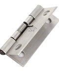 Two Inch Stainless Steel Self Closing Corner Spring Door Hinge Reversible for Left or Right Hand Doors, angled view