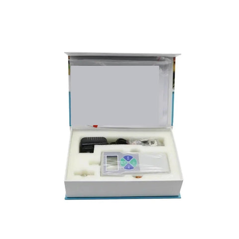 Ready To Roll Digital Fruit Hardness Tester Sclerometer Penetrometer Gauge in open box with accessories visible.