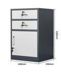 Lockable Metal File Cabinet With Adjustable Shelves And Drawers For Under Desk Home Office Storage Blue Two Drawers For Documents Office Supplies