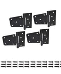 Beefed Up Heavy Duty Door Hinge Replacement Kit, 4 pcs, rust resistant iron hinges with screws for garden gates and fences