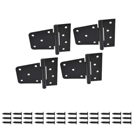 Beefed Up Heavy Duty Door Hinge Replacement Kit, 4 pcs, rust resistant iron hinges with screws for garden gates and fences