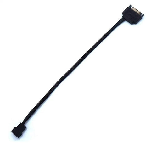 SATA To 3 Pin Or 4 Pin PWM PC Case Fan Power Adapter Cable With 15 Pin SATA Connector Converts 12V Fans To 3 Pin And 4 Pin PWM Ten Point Six Inch Black Sleeved Backwards Compatible