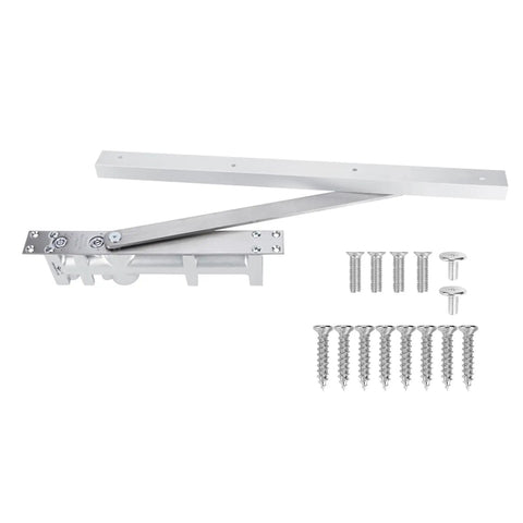 Concealed Aluminum Automatic Door Closer with Positioning, 80kg Capacity, Sliding Track Hardware, visible components