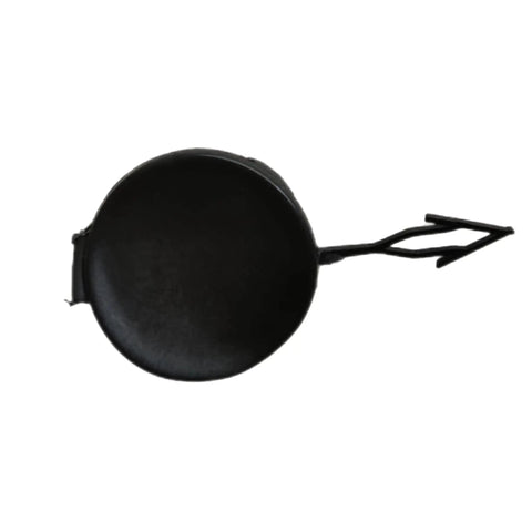 Front Tow Eye Hook Cover For Hyundai Tucson 2019 2021 Replacement Abs Durable Weather Resistant Front Bumper Accessory With Easy Install And OE Style Fit, shown from top view, black