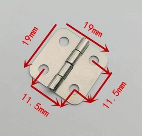 2 Piece Miniature Door Hinges With 8 Screws Steel 19x19mm Functional Open And Close For Model Or Dollhouse Building