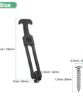 One Pack T Handle Rubber Flexible Draw Latch with Screws, 7.9 Inch Flexible Hasp, shown with size dimensions and screw