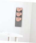 3 Piece Heavy Duty Info Card Storage Rack Doubles As Clock Card Organizer And Time Sheet Holder With Smooth Surface Desktop File Sorter For Offices And Warehouses Straight Up Built To Last on white wall with study time tables inside.