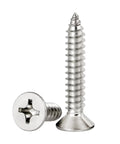 Built Like A Tank Tough As Nails Size 8 X One Point Two Five Inch Flat Head Sheet Metal Screws Phillips Drive shown with close-up detail.