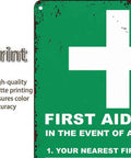 Durable Aluminum First Aid Location Sign 12 By 8 Inches With Ultra Readable Crisp Printing That Withstands Rust And Wear