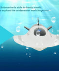Mini RC Submarine Boat Remote Control Waterproof Diving Toy with Rechargeable Battery in underwater scene