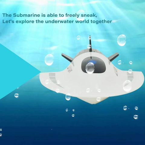 Mini RC Submarine Boat Remote Control Waterproof Diving Toy with Rechargeable Battery in underwater scene