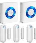 Wireless Door Alarm Sensor System For Dementia Caregivers And Home Security 260 Feet Range With 3 Sensors And 2 Receivers No Fuss Setup No Wiring Needed Real Time Chime Alerts For Elderly Kids Office Store white sensors and receivers