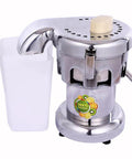 Uszwby Commercial Juice Extractor 370W Heavy Duty Cold Press Citrus Juicer Featuring 2800Rpm Electric Motor and stainless steel base with 2L container.