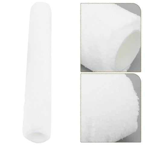 White Fiber Paint Roller Sleeve For Small Frames, Hella Smooth Low Lint Cover for even coat applications on interior walls.