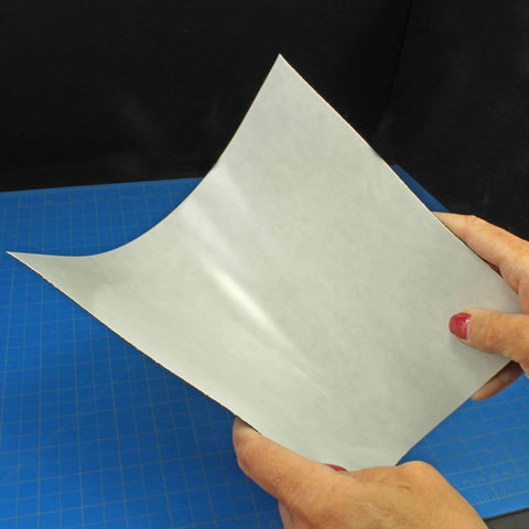 Magnetically Receptive Vinyl Sheet For Magnetic Miniatures Storage, 3 Pack, 0.025 Inch Thick, peel and stick surface shown