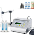 Compact Digital Control Liquid Filling Machine 5 To 3500ml With Pedal Or Auto Modes near two water bottles and pedal.