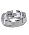 Circular wrench from the Pro Bike Spoke Adjustment Wrench Set Of 2 For Rim Truing And Nipple Tightening Stainless Steel 9H Hardened Tools