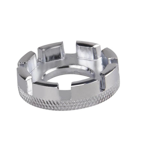 Circular wrench from the Pro Bike Spoke Adjustment Wrench Set Of 2 For Rim Truing And Nipple Tightening Stainless Steel 9H Hardened Tools