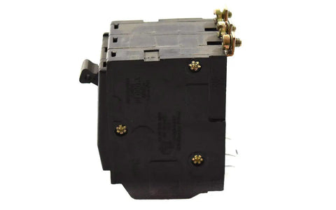 Side view of QOB350 Bolt-On Circuit Breaker 50 Amp Dope Heavy-Duty Panel Switch For Load Centers showing mounting screws.