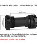 Diagram of Blue Aluminum Bottom Bracket 68 To 73mm BSA Threaded For Mountain And Road Bikes 24mm Crank Spindle 44mm Shell