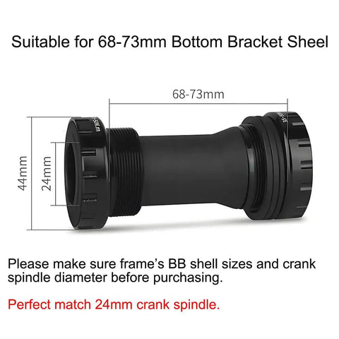 Diagram of Blue Aluminum Bottom Bracket 68 To 73mm BSA Threaded For Mountain And Road Bikes 24mm Crank Spindle 44mm Shell