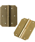 Two Pack Gold Tone Hinges With Screws For Cabinet Doors Heavy Duty Vintage Iron Style Decor For Wooden Jewelry Boxes Wine Cases