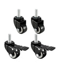 Beefy Heavy Duty Swivel Casters Set Of Four With 1.5 Inch Wheels And M8x25 Threaded Stem for carts and furniture