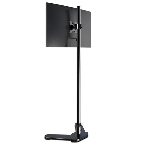 Tall Floor Monitor Mount With Extra Long 47 Inch Pole For Free Standing Desk Setup Adjustable Single Arm Fits 13 To 27 Inch Screens Up To 22 Lbs