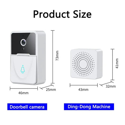 Smart Video Wireless Doorbell Camera With HD Night Vision And 3 In 1 Home Security System No Fuss Setup Two Way Talk Auto Capture shown.