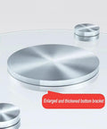 Heavy Duty Tempered Glass Lazy Susan Serving Platter With A Slick Spinning Design And Rock Solid Construction Perfect For Kitchen Tables And Dinner Parties detailed view of the enlarged bottom bracket.