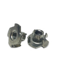 Stainless Steel T Nuts With 3 Prongs For Heavy Duty Fastening, #10-32 X 9/32 Inch Barrel Tee Nuts displaying two rust-resistant fasteners.